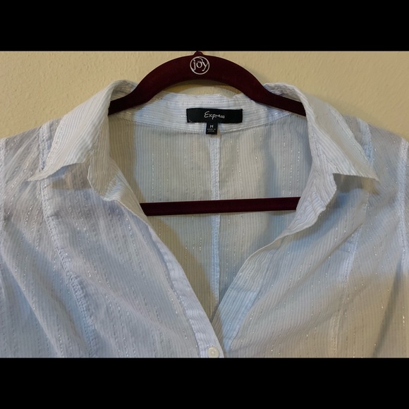 Express button down sheer blouse. - Picture 2 of 6